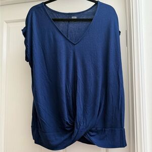 A.n.a Blue Twist Front Top
